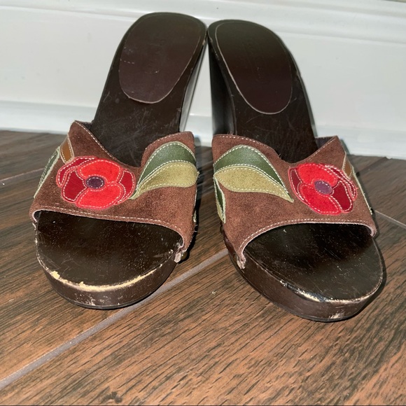 Women’s COACH Melanie Boho Floral Y2k Wooded Heel Mules 7.5 - Picture 3 of 6